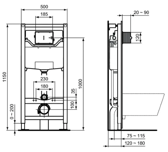 Унитаз с инсталляцией Ideal Standard ProSys Connect Air с сиденьем микролифт - фото 2