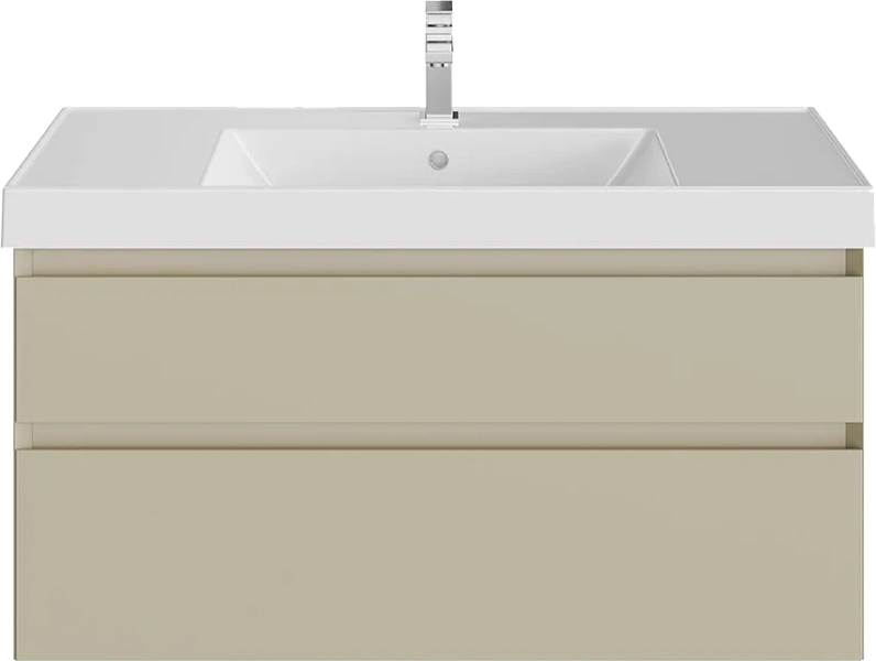 Тумба под раковину подвесная Kerama Marazzi Cubo 100 см лимо, моноблок - фото 5