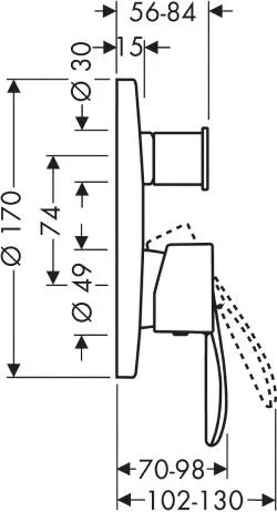 Смеситель для ванны Axor Starck 10415000 - фото 2