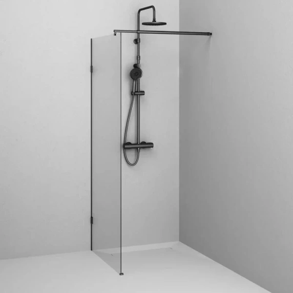 Душевая перегородка Am.Pm X-Joy 80 см профиль черный, современные, hi-tech - фото 2