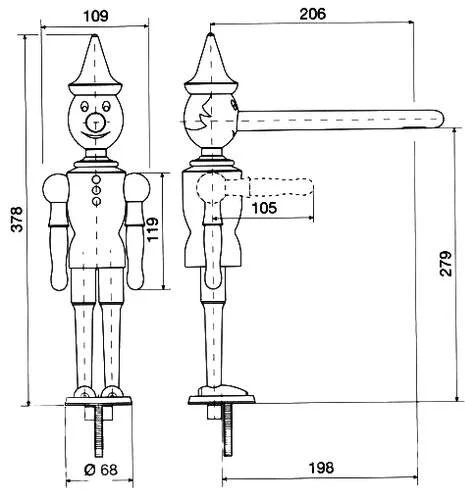 Смеситель для кухни раскрашенное дерево Emmevi Pinocchio, на мойку, на столешницу - фото 6