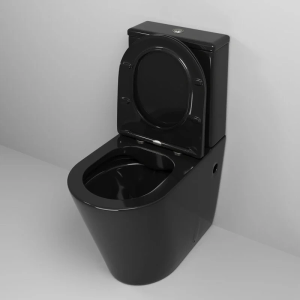 Унитаз компакт Grossman Color черный, с горизонтальным, прямым выпуском - фото 7