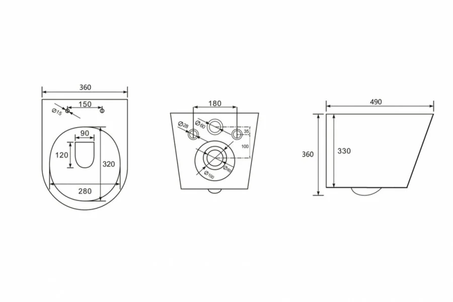 Унитаз подвесной Abber BEQUEM серый матовый, современные, hi-tech - фото 2