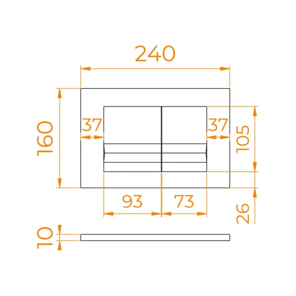 Клавиша смыва RGW SWH-05B черная - фото 2