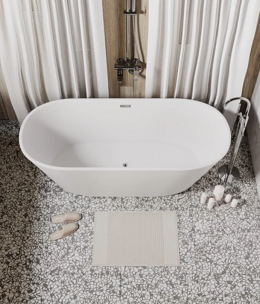 Ванна акриловая Grossman Forta, GR-1503M, 170 x 75 см, отдельностоящая, белая матовая, без гидромассажа - фото 6
