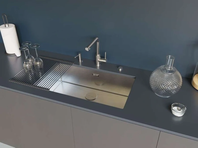 Мойка для кухни Omoikiri Taki 74-U/IF-GM 74 см вороненая сталь, прямоугольной формы - фото 4