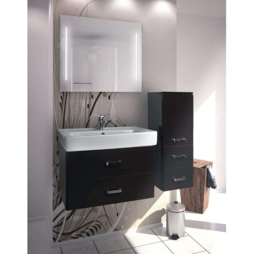 Тумба под раковину подвесная Акватон Америна 70 см черная, моноблок - фото 5