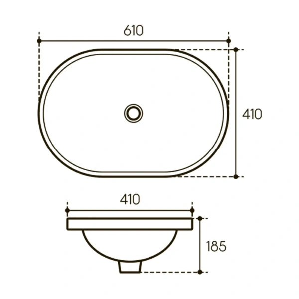 Раковина Aqueduto INSERTO 61 см с антигрязевым покрытием - фото 2