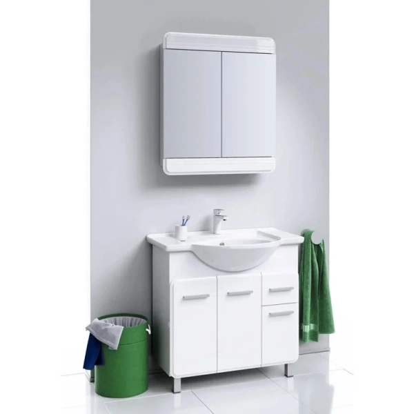 Тумба под раковину напольная Aqwella Корсика 85 см белая, современная, hi-tech - фото 3