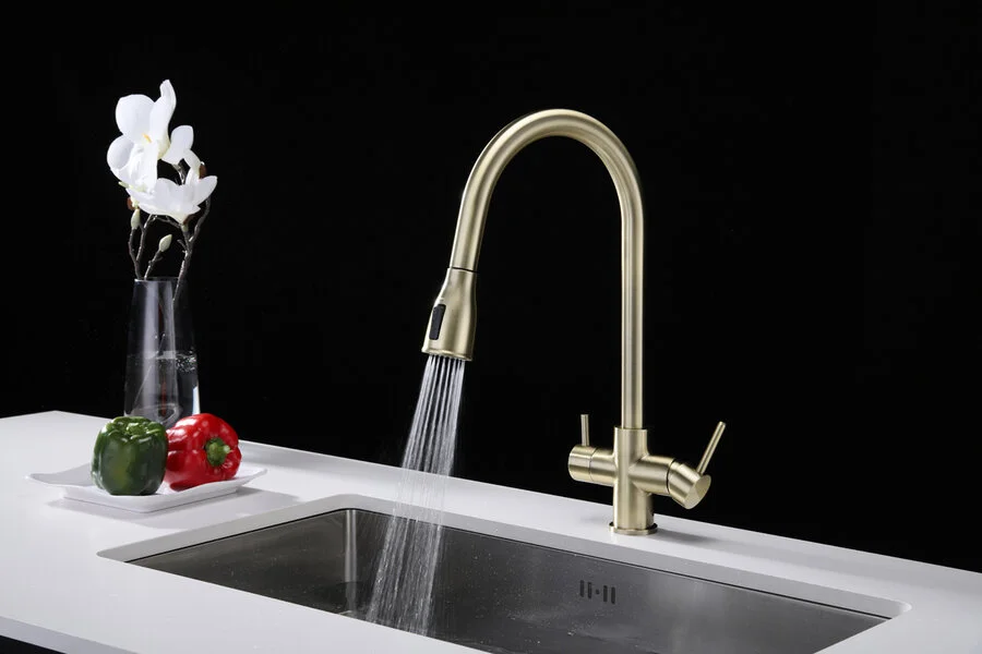 Смеситель для кухни Paulmark Lange бронза, однорычажные, двухрычажные - фото 8
