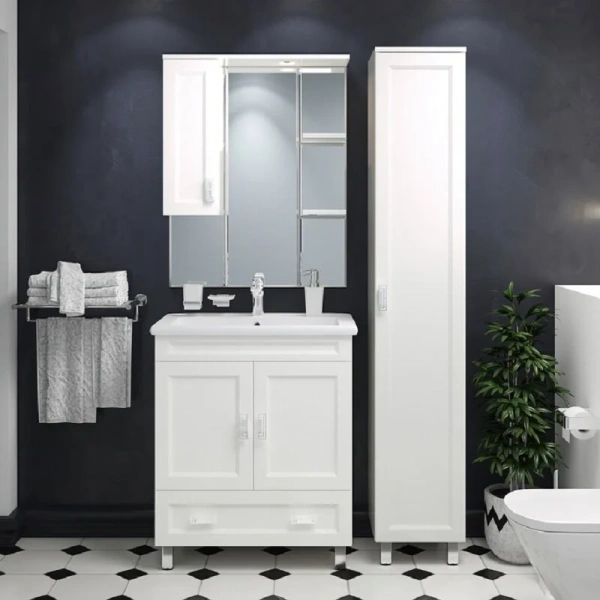 Зеркальный шкаф с подсветкой Misty Дива 65 см белый, левый, с кнопкой - фото 7