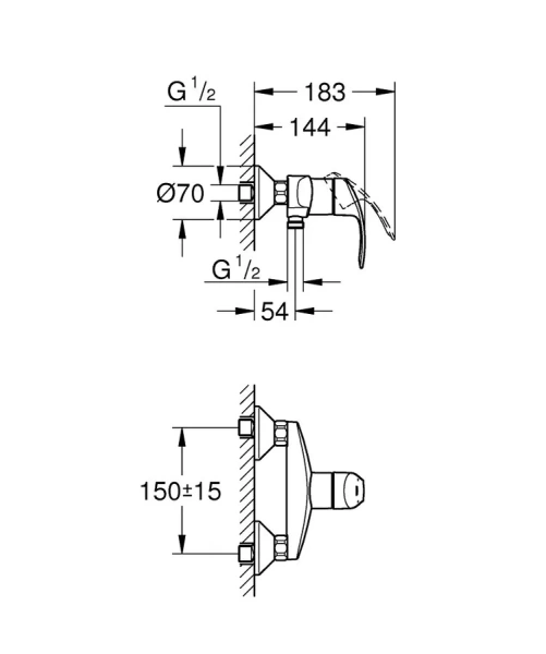 Смеситель для душа Grohe Eurosmart 33555002 - фото 2