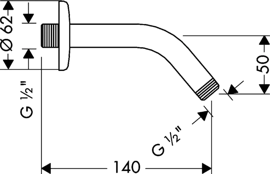 Кронштейн для верхнего душа Hansgrohe настенный - фото 2