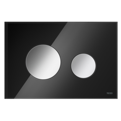 Клавиша смыва Tece TECEloop стекло черное кнопки хром глянцевый - фото 2