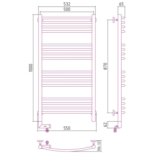 Схема, из нержавеющей стали, без полки, неповоротные - фото 6