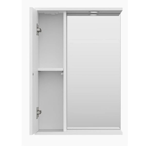 Зеркальный шкаф с подсветкой Misty Лира П-Лир04050-013 50 см ЛДСП, белые - фото 6