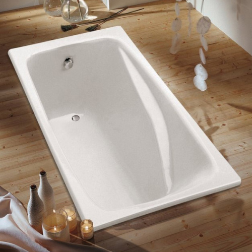 Ванна чугунная Jacob Delafon Repos 160х75 см со сливом-переливом, с антискользящим покрытием - фото 1