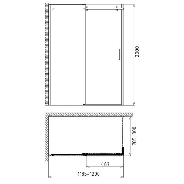 Душевой уголок Gemy Modern Gent 120х80 см профиль хром - фото 2