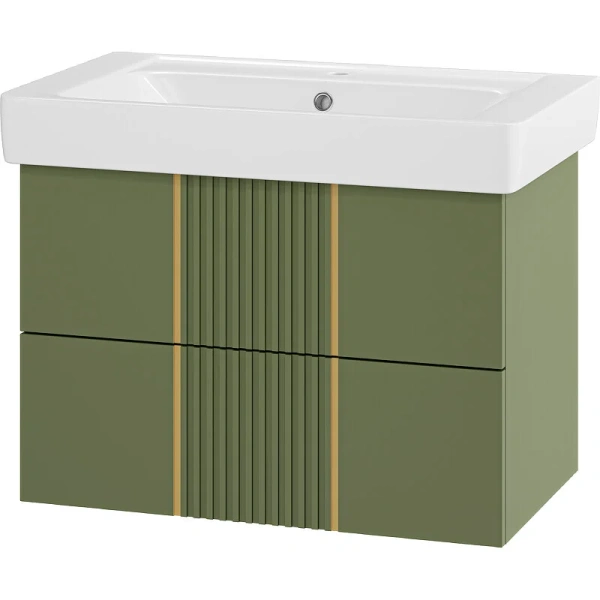 Тумба под раковину подвесная Brevita Vega 80 см зеленая