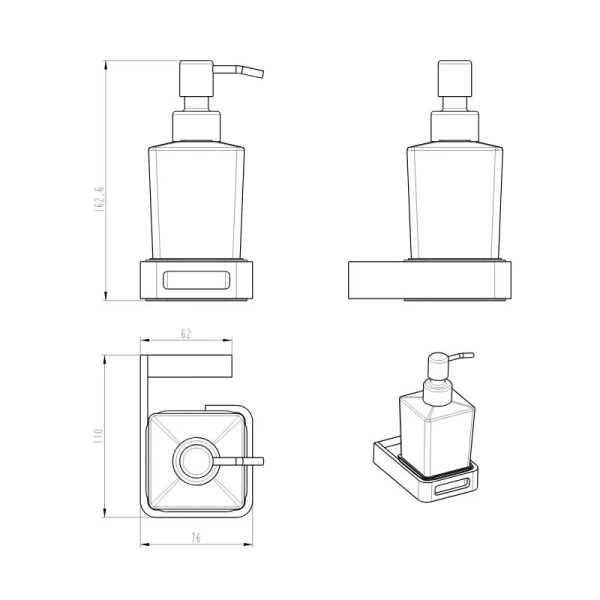 Дозатор для мыла Boheme Q бронза - фото 2