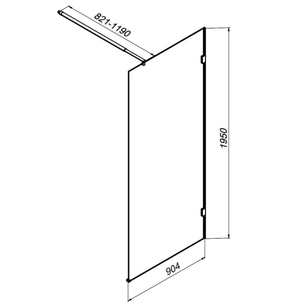 Душевая перегородка Am.Pm X-Joy 90 см профиль матовый хром - фото 2