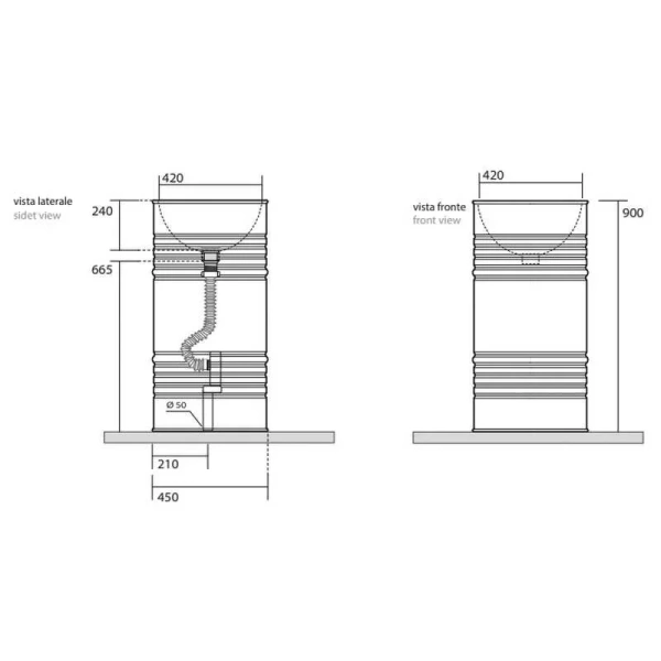 Раковина напольная Kerasan Artwork Barrel черная матовая - фото 2
