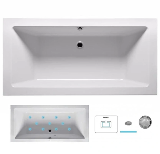 Ванна гидромассажная Riho Lugo 200 x 90 см, AIR2 - фото 1