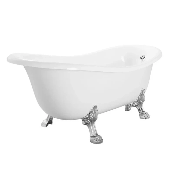 Ванна из искусственного камня Migliore Bella 170х80 см фурнитура хром - фото 1