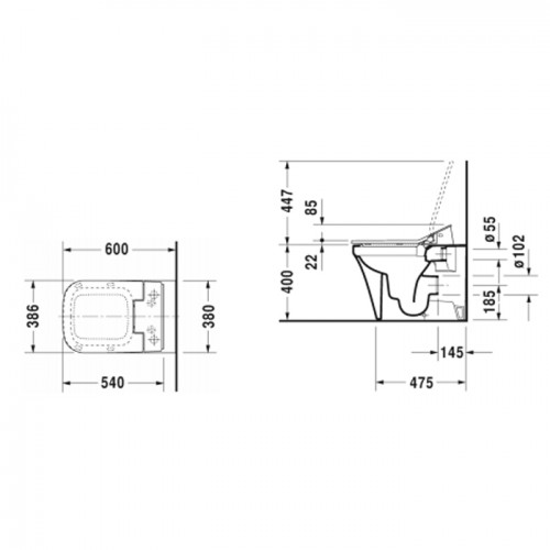 Унитаз напольный Duravit Rimless P3 Comforts SensoWash 216659 - фото 3
