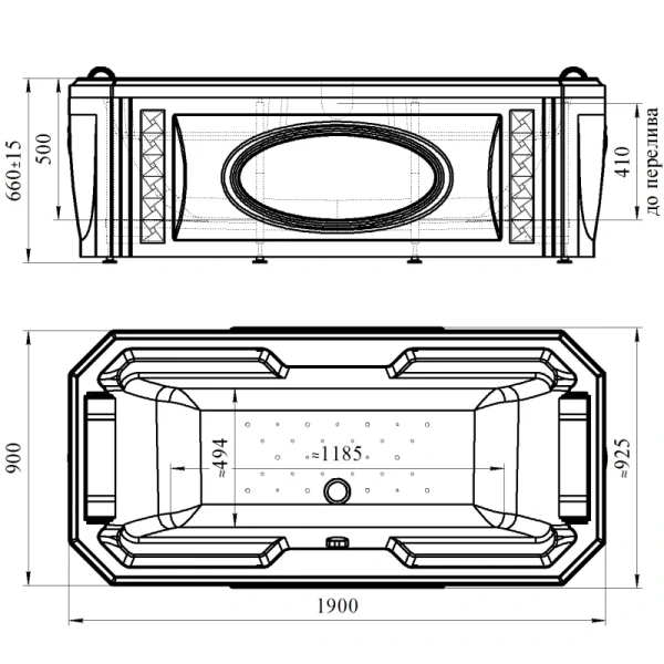 Акриловая ванна Fra Grande Фернандо 4-01-4-0-1-421, 190 x 90 см, рама-подставка на декоративных ножках, подголовник - 2 шт., белая/бронза - фото 2