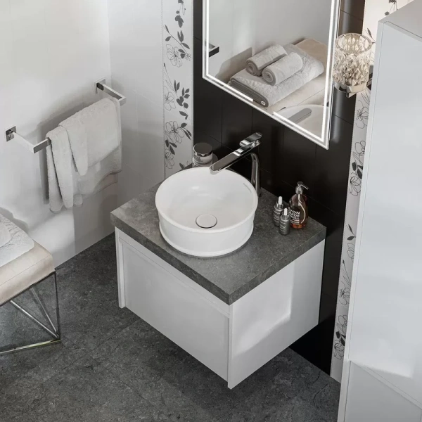 Тумба под раковину подвесная Kerama Marazzi Modula 60 см белая, современная, hi-tech - фото 3