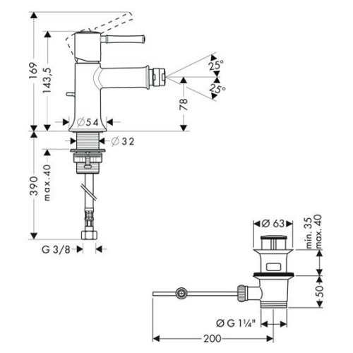 Смеситель для биде Hansgrohe Talis Classic 14120000 - фото 2