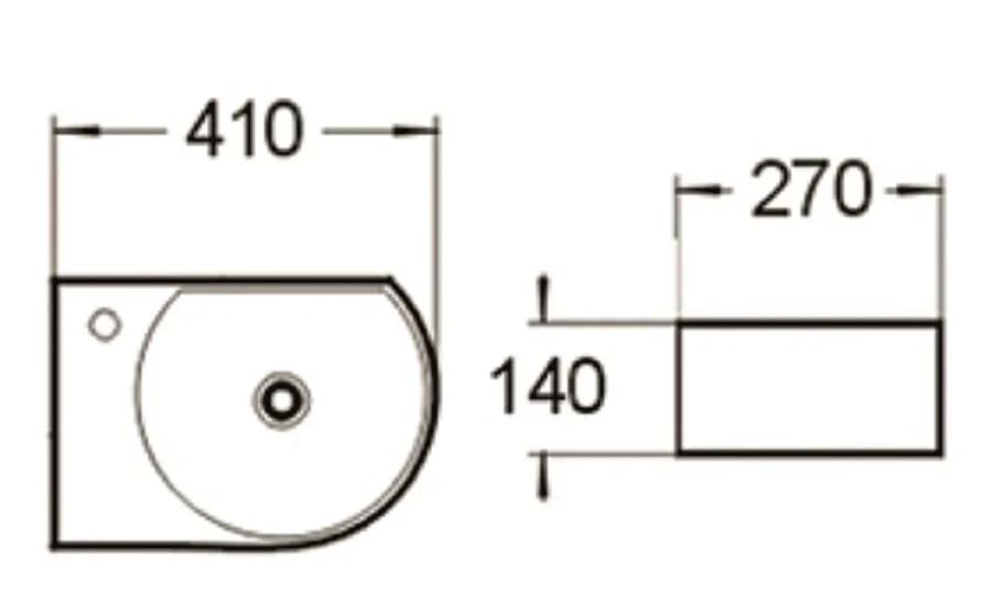 Раковина SantiLine 41 см правосторонняя - фото 2