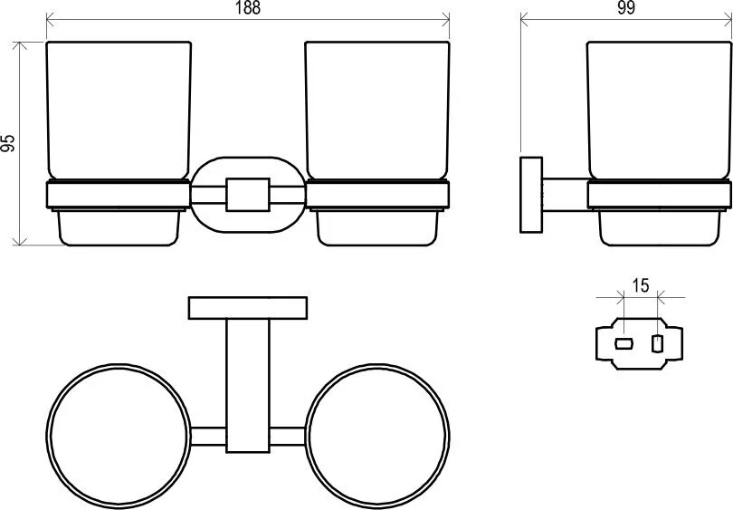 Стаканы для ванной Ravak Chrome CR 220.00 X07P189, настенные - фото 5