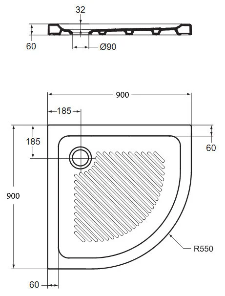 Душевой поддон Ideal Standard Connect 90х90 см угловой, низкие до 15 см - фото 2
