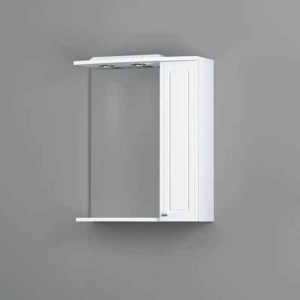 Зеркальный шкаф с подсветкой Damixa Palace One 65 см правый,  белый глянец, по запросу - фото 2