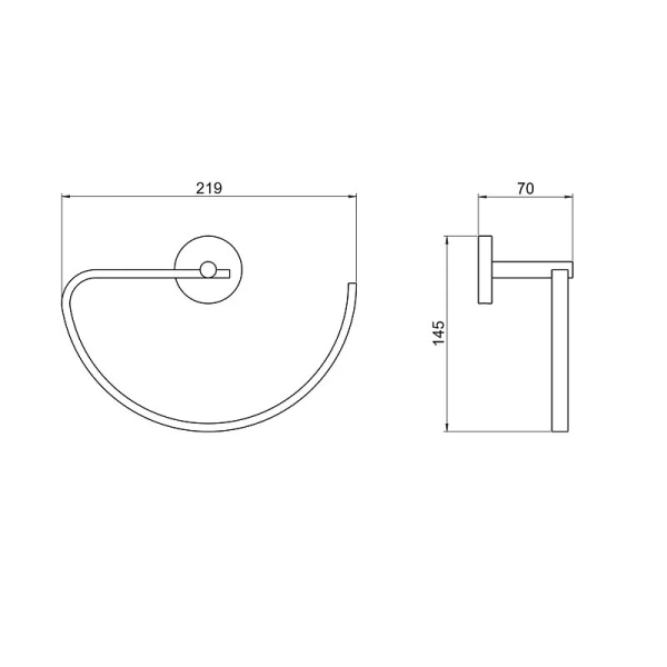 Полотенцедержатель Акватек Бетта черный матовый - фото 2