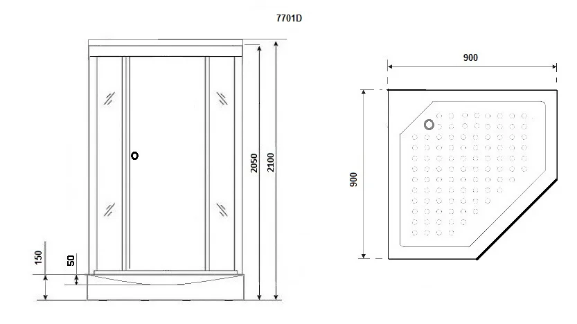 Душевая кабина Niagara Luxe NG-7701D 90x90 см многоугольная - фото 4