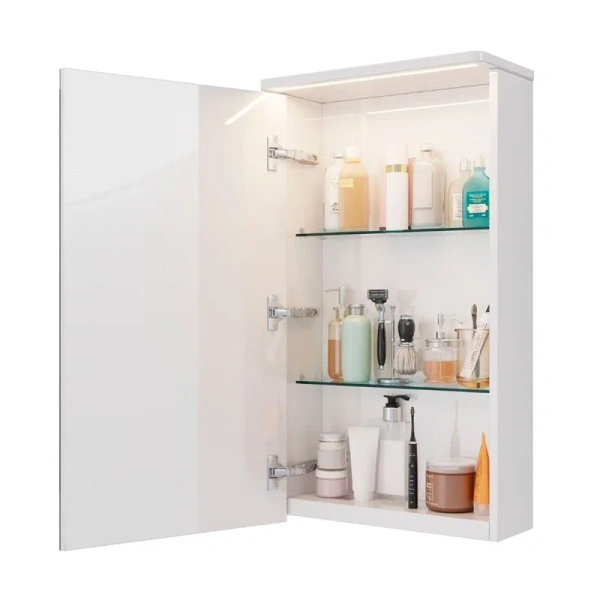 Зеркальный шкаф с подсветкой Lemark Zenon 45 см 1 дверный, современные, hi-tech - фото 3