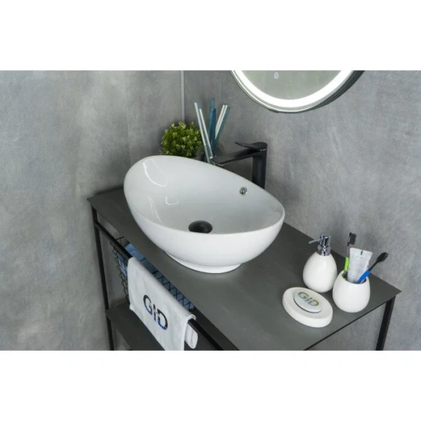 Раковина GID Lago N9019 60 см белая - фото 4