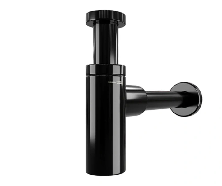 Сифон для раковины Wasserkraft Glan черный глянец - фото 1