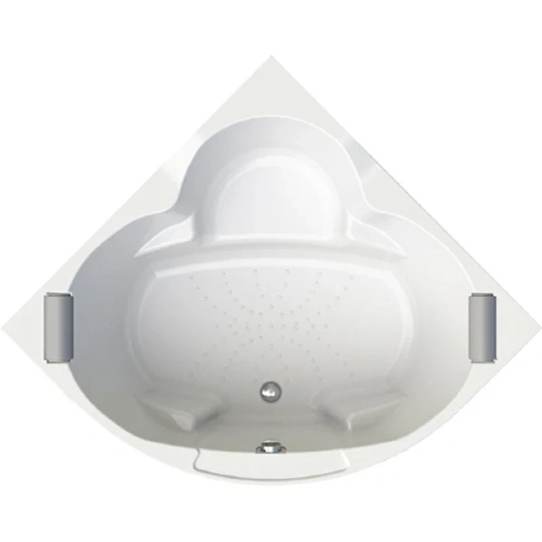 Гидромассажная ванна Радомир Сорренто 1-83-2-0-9-038, 140 x 140 см, рама-подставка, подголовник - 2 шт., фронтальный экран, сифон, слив-перелив автомат, гидромассаж Люкс хром КУ 500, белая - фото 2