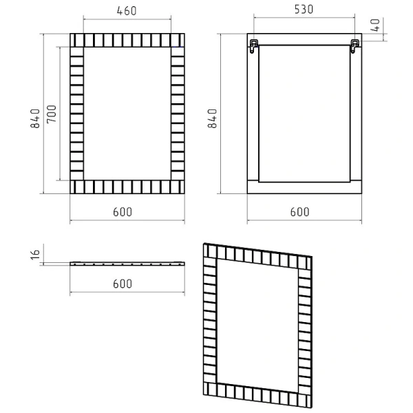 Зеркало Brevita Gloster 60 см графит, в наличии - фото 2