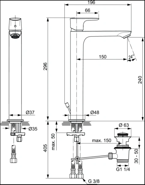 Смеситель для раковины Ideal Standard Connect Air высокий - фото 2