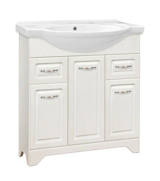 Тумба с раковиной напольная Style Line Олеандр-2 ЛС-00000 76 см с двумя ящиками