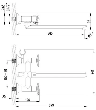 Смеситель для ванны универсальный Lemark Plus Spirit LM1951C - фото 2