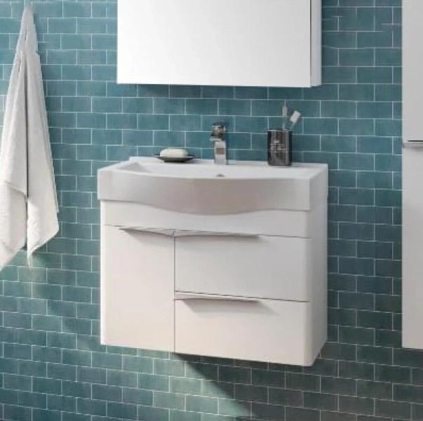 Тумба под раковину подвесная Акватон Беверли 65 см белый глянец, недорогo, комплект (набор) - фото 8