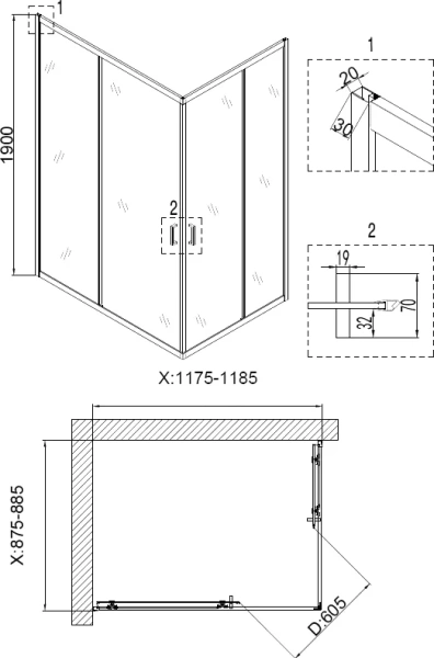 Душевой уголок Niagara Nova 120x90 см прямоугольный - фото 3