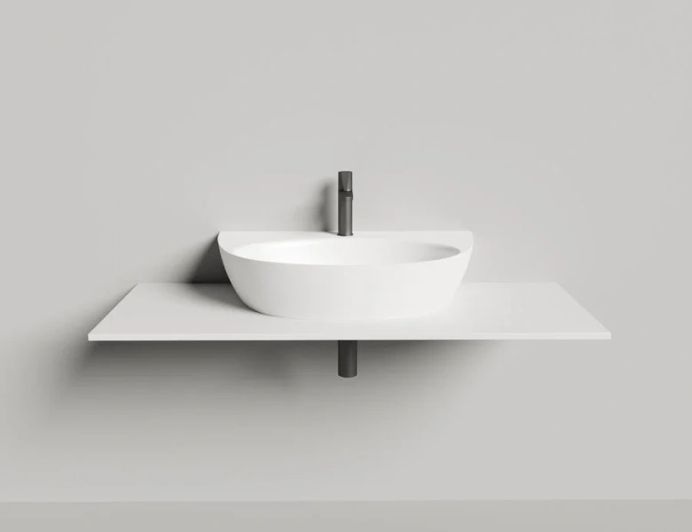 Раковина Salini Alda Wall 03 70 см белый матовый, из камня - фото 7