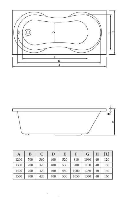 Акриловая ванна C-Bath Salus CBQ006002 130 х 70 см, белая, прямоугольные - фото 5